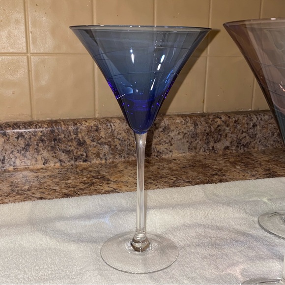 NEW Lenox Swirl Martini Glasses Tuscany Seasons Green Cobalt Amber Amethyst - Picture 6 of 8